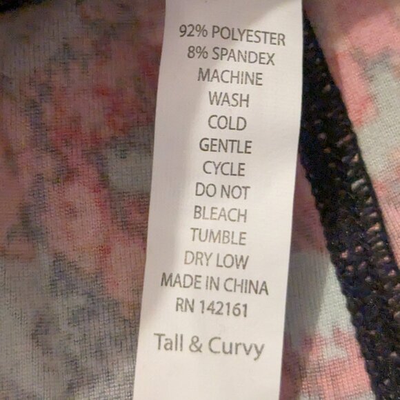 LuLaRoe TC Red Teal Print Leggings - Picture 4 of 4